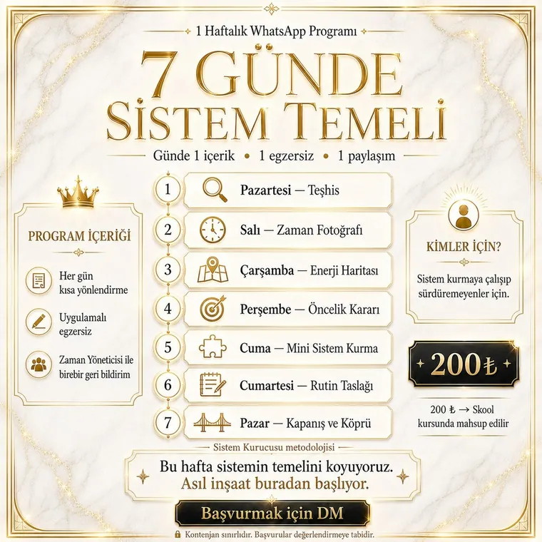 7 Günde Sistem Temeli